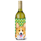 Corgi St. Patrick'S Day Shamrock Wine Bottle Beverage Insulator Beverage Insulator Hugger