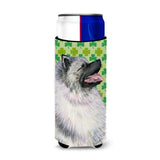Keeshond St. Patrick'S Day Shamrock Portrait Ultra Beverage Insulators For Slim Cans Ss4419Muk