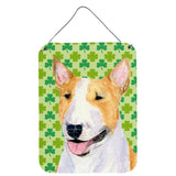 Caroline'S Treasures Bull Terrier St. Patrick'S Day Shamrock Portrait Wall Or Door Hanging Prints, 16 X 12, Multicolor