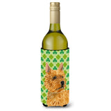 Norwich Terrier St. Patrick'S Day Shamrock Portrait Wine Bottle Beverage Insulator Beverage Insulator Hugger