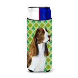 Springer Spaniel St. Patrick'S Day Shamrock Portrait Ultra Beverage Insulators For Slim Cans Ss4444Muk