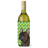 French Bulldog St. Patrick'S Day Shamrock Portrait Wine Bottle Beverage Insulator Beverage Insulator Hugger