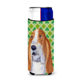 Basset Hound St. Patrick'S Day Shamrock Portrait Ultra Beverage Insulators For Slim Cans Ss4459Muk