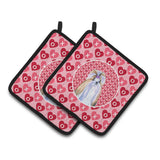 Caroline'S Treasures Shih Tzu Hearts Love & Valentine'S Day Portrait Pair Of Pot Holders Ss4465Pthd, 7.5Hx7.5W, Multicolor