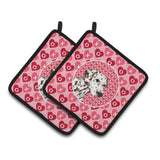 Caroline'S Treasures Dalmatian Hearts Love & Valentine'S Day Portrait Pair Of Pot Holders Ss4469Pthd, 7.5Hx7.5W, Multicolor