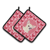 Caroline'S Treasures Chihuahua Hearts Love & Valentine'S Day Portrait Pair Of Pot Holders Ss4472Pthd, 7.5Hx7.5W, Multicolor