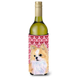 Chihuahua Hearts Love Valentine'S Day Portrait Wine Bottle Beverage Insulator Beverage Insulator Hugger