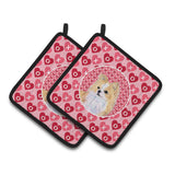 Caroline'S Treasures Chihuahua Hearts Love & Valentine'S Day Portrait Pair Of Pot Holders Ss4473Pthd, 7.5Hx7.5W, Multicolor