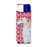Borzoi Hearts Love And Valentine'S Day Portrait Ultra Beverage Insulators For Slim Cans Ss4475Muk