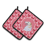 Caroline'S Treasures Borzoi Hearts Love & Valentine'S Day Portrait Pair Of Pot Holders Ss4475Pthd, 7.5Hx7.5W, Multicolor