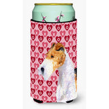 Fox Terrier Hearts Love And Valentine'S Day Portrait Tall Boy Beverage Insulator Beverage Insulator Hugger
