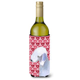 Bedlington Terrier Hearts Love Valentine'S Day Wine Bottle Beverage Insulator Beverage Insulator Hugger