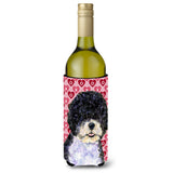 Portuguese Water Dog Hearts Love Valentine'S Day Wine Bottle Beverage Insulator Beverage Insulator Hugger