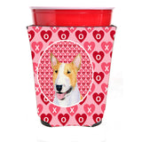 Bull Terrier Red Solo Cup Beverage Insulator Hugger