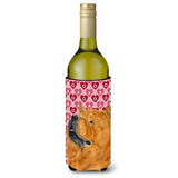 Chow Chow Hearts Love And Valentine'S Day Wine Bottle Beverage Insulator Beverage Insulator Hugger