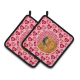 Caroline'S Treasures Chow Hearts Love & Valentine'S Day Portrait Pair Of Pot Holders Ss4502Pthd, 7.5Hx7.5W, Multicolor