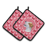 Caroline'S Treasures Jack Russell Terrier Hearts Love & Valentine'S Day Portrait Pair Of Pot Holders Ss4504Pthd, 7.5Hx7.5W, Mu