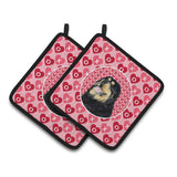 Caroline'S Treasures Tibetan Mastiff Hearts Love Valentine'S Day Pair Of Pot Holders Ss4512Pthd, 7.5Hx7.5W, Multicolor