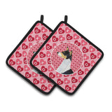 Caroline'S Treasures Basenji Hearts Love & Valentine'S Day Portrait Pair Of Pot Holders Ss4514Pthd, 7.5Hx7.5W, Multicolor