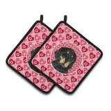 Caroline'S Treasures Gordon Setter Hearts Love & Valentine'S Day Portrait Pair Of Pot Holders Ss4515Pthd, 7.5Hx7.5W, Multicolo