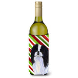 Japanese Chin Candy Cane Holiday Christmas Wine Bottle Beverage Insulator Beverage Insulator Hugger