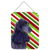 Caroline'S Treasures Cocker Spaniel Candy Cane Holiday Christmas Metal Wall Or Door Hanging Prints, 16 X 12, Multicolo