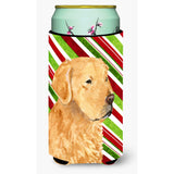 Golden Retriever Candy Cane Holiday Christmas Tall Boy Beverage Insulator Beverage Insulator Hugger