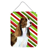 Caroline'S Treasures Springer Spaniel Candy Cane Holiday Christmas Metal Wall Or Door Hanging Prints, 16 X 12, Multico