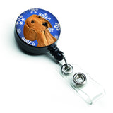 Caroline'S Treasures Dachshund Winter Snowflakes Holiday Retractable Badge Reel, Multicolor (Ss4625Br)