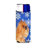 Brussels Griffon Winter Snowflakes Holiday Ultra Beverage Insulators For Slim Cans Ss4632Muk