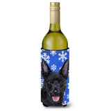 Australian Kelpie Winter Snowflakes Holiday Wine Bottle Beverage Insulator Beverage Insulator Hugger
