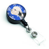 Caroline'S Treasures Dandie Dinmont Terrier Winter Snowflakes Retractable Badge Reel, Multicolor (Ss4641Br)