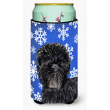 Affenpinscher Winter Snowflakes Holiday Tall Boy Beverage Insulator Beverage Insulator Hugger