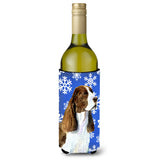 Springer Spaniel Winter Snowflakes Holiday Wine Bottle Beverage Insulator Beverage Insulator Hugger