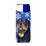 Rottweiler Winter Snowflakes Holiday Ultra Beverage Insulators For Slim Cans Ss4662Muk
