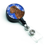 Caroline'S Treasures Chesapeake Bay Retriever Winter Snowflakes Retractable Badge Reel, Multicolor (Ss4669Br)