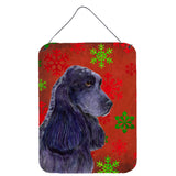 Caroline'S Treasures Ss4678Ds1216 Cocker Spaniel Red Snowflakes Holiday Christmas Wall Or Door Hanging Prints, 16 X 12