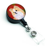 Caroline'S Treasures Chihuahua Red & Green Snowflakes Christmas Retractable Badge Reel, Multicolor (Ss4680Br)