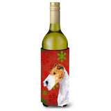 Fox Terrier Snowflakes Holiday Christmas Wine Bottle Beverage Insulator Beverage Insulator Hugger