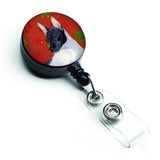Caroline'S Treasures Rat Terrier Red & Green Snowflake Christmas Retractable Badge Reel, Multicolor (Ss4687Br)