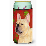French Bulldog Snowflakes Holiday Christmas Tall Boy Beverage Insulator Beverage Insulator Hugger
