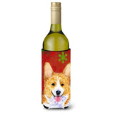 Corgi Snowflakes Holiday Christmas Wine Bottle Beverage Insulator Beverage Insulator Hugger
