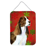 Caroline'S Treasures Ss4720Ds1216 Springer Spaniel Red Snowflakes Holiday Christmas Wall Or Door Hanging Prints, 16 X 12