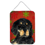 Caroline'S Treasures Gordon Setter Red Snowflakes Holiday Christmas Wall Or Door Hanging Prints, 16 X 12, Multicolor