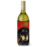 Gordon Setter Red Green Snowflakes Christmas Wine Bottle Beverage Insulator Beverage Insulator Hugger