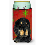 Gordon Setter Red Green Snowflakes Christmas Tall Boy Beverage Insulator Beverage Insulator Hugger