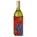 Schnauzer Red And Green Snowflakes Holiday Christmas Wine Bottle Beverage Insulator