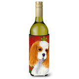 Cavalier Spaniel Red And Green Snowflakes Holiday Christmas Wine Bottle Beverage Insulator