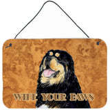 Caroline'S Treasures Ss4886Ds812 Tibetan Spaniel Wipe Your Paws Aluminum Metal Wall Or Door Hanging Prints, 8 X 12