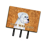Caroline'S Treasures Ss4887Th68 White Boxer Wipe Your Paws Leash Or Key Holder, Large, Multicolor